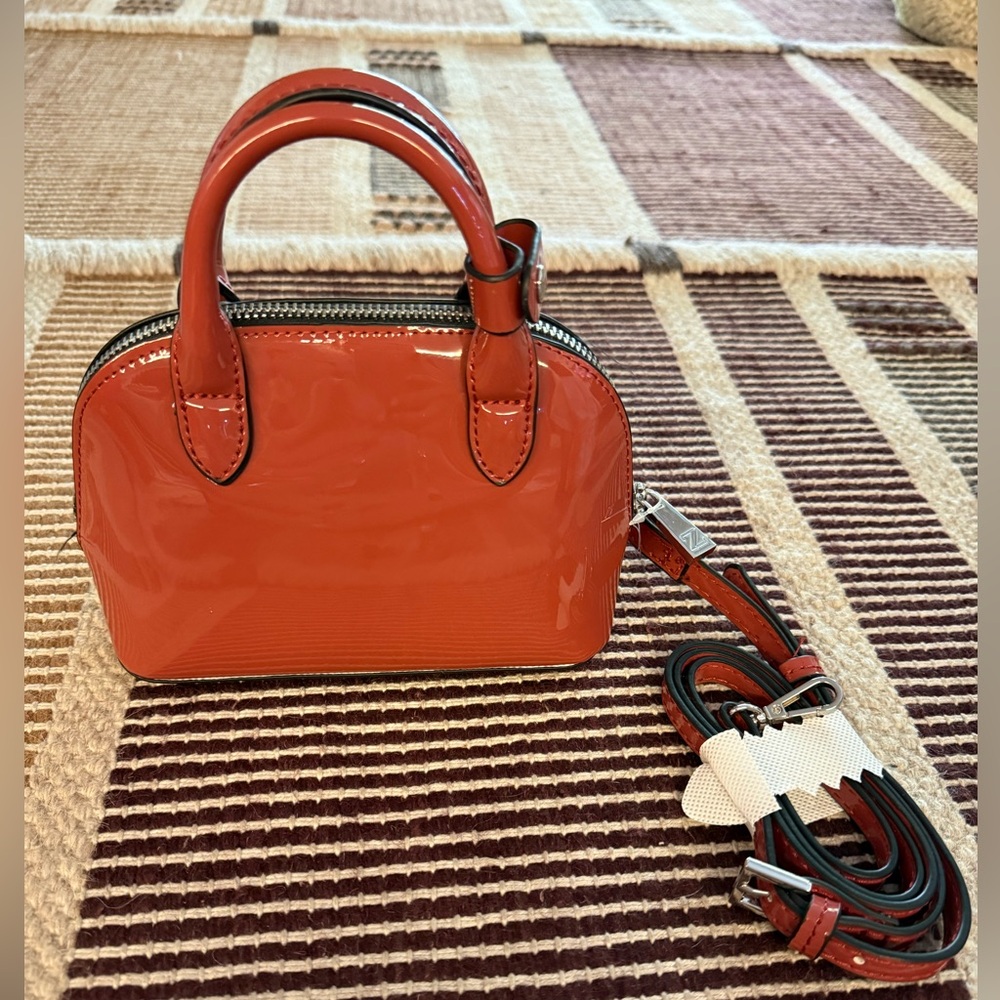 Zara patent leather mini handbag